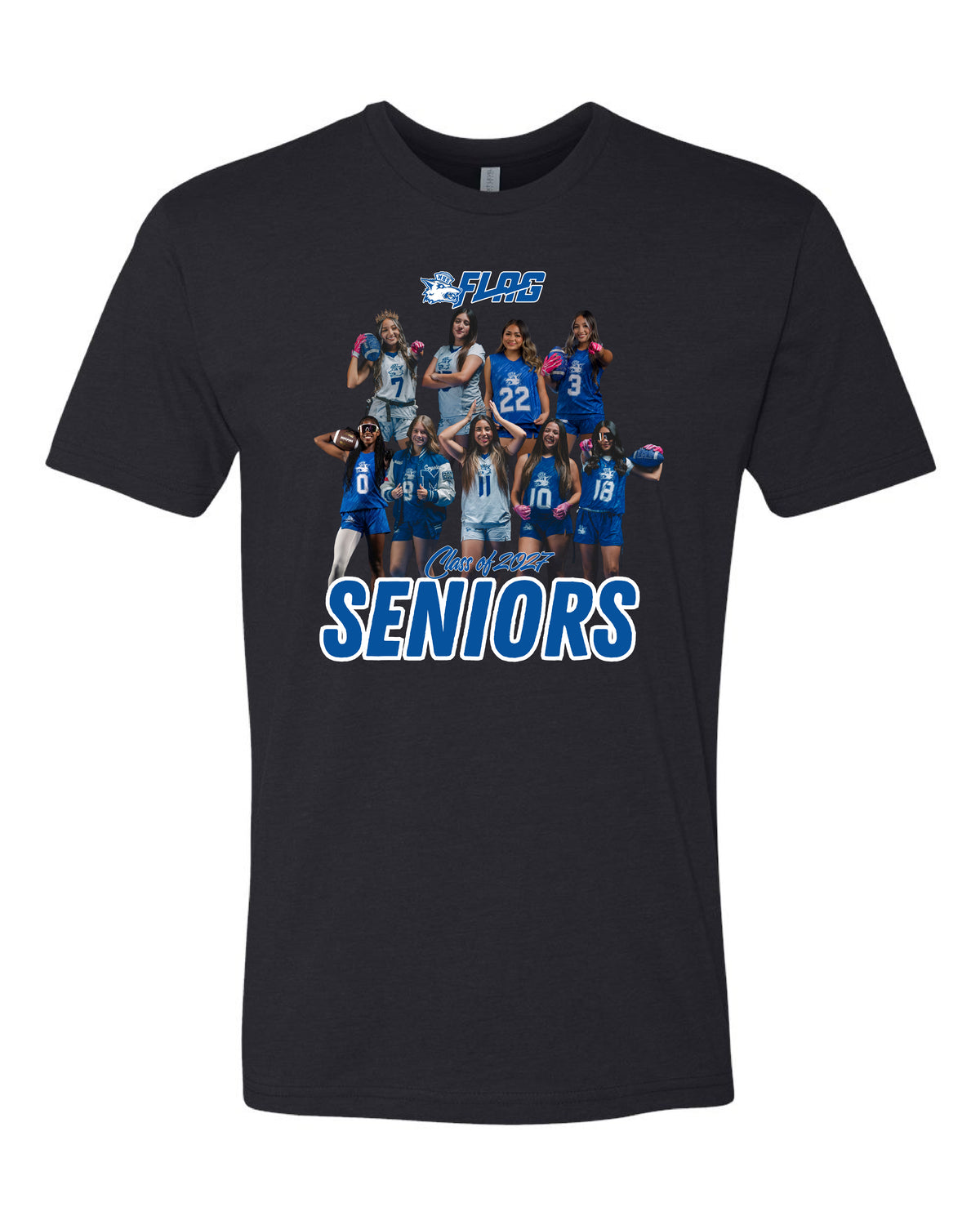Coyotes Flag Football Senior Black T-Shirt