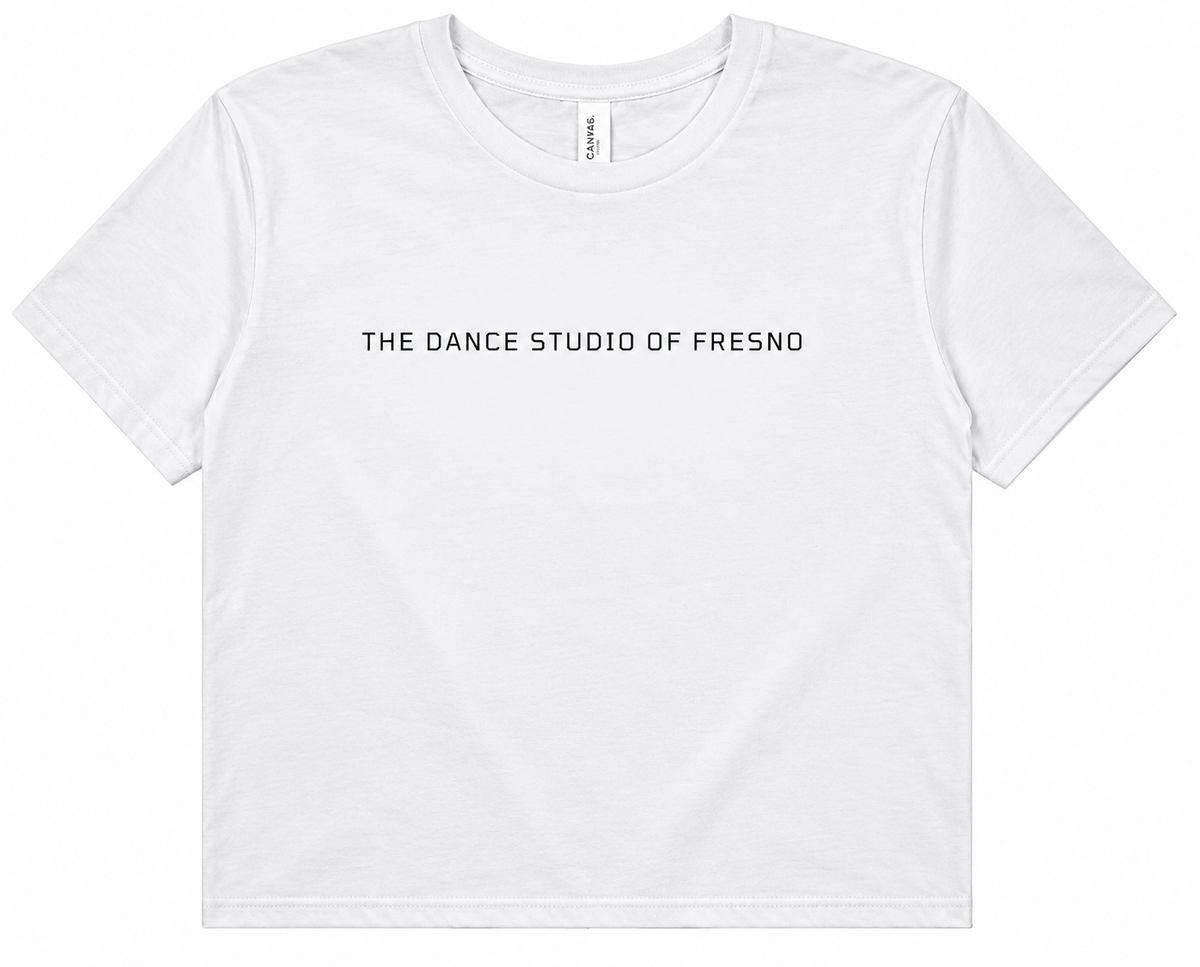 The Dance Studio Bella+Canvas Women’s Flowy Crop White Tee