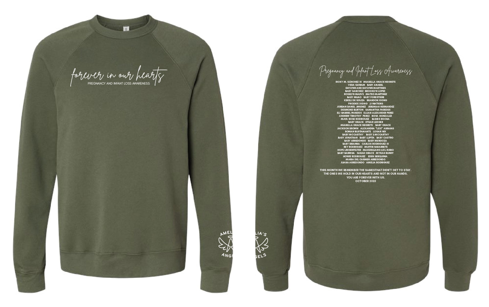 Amelia's "Forever in our hearts" Bella + Canvas Unisex Drop Shoulder Fleece