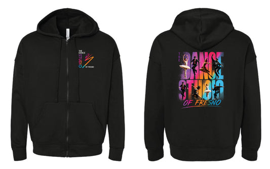 The Dance Studio Color Shout Bella+Canvas Unisex Sponge Fleece DTM Full-Zip Hoodie Sweatshirt
