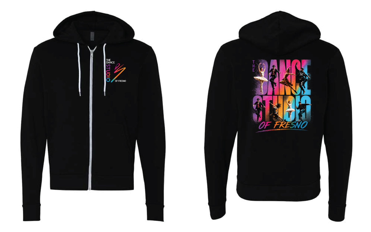 The Dance Studio Color Shout Bella+Canvas Youth Sponge Fleece Full-Zip Hoodie Sweatshirt