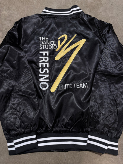 DS Parent Elite Team Satin Baseball Jacket/Striped Trim (Full Embroidery Edition)