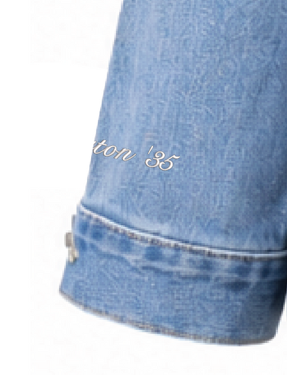 TDS Parent Elite Team Customizable Women's Oversized Mid Long Denim Jacket (Full Embroidery Edition)