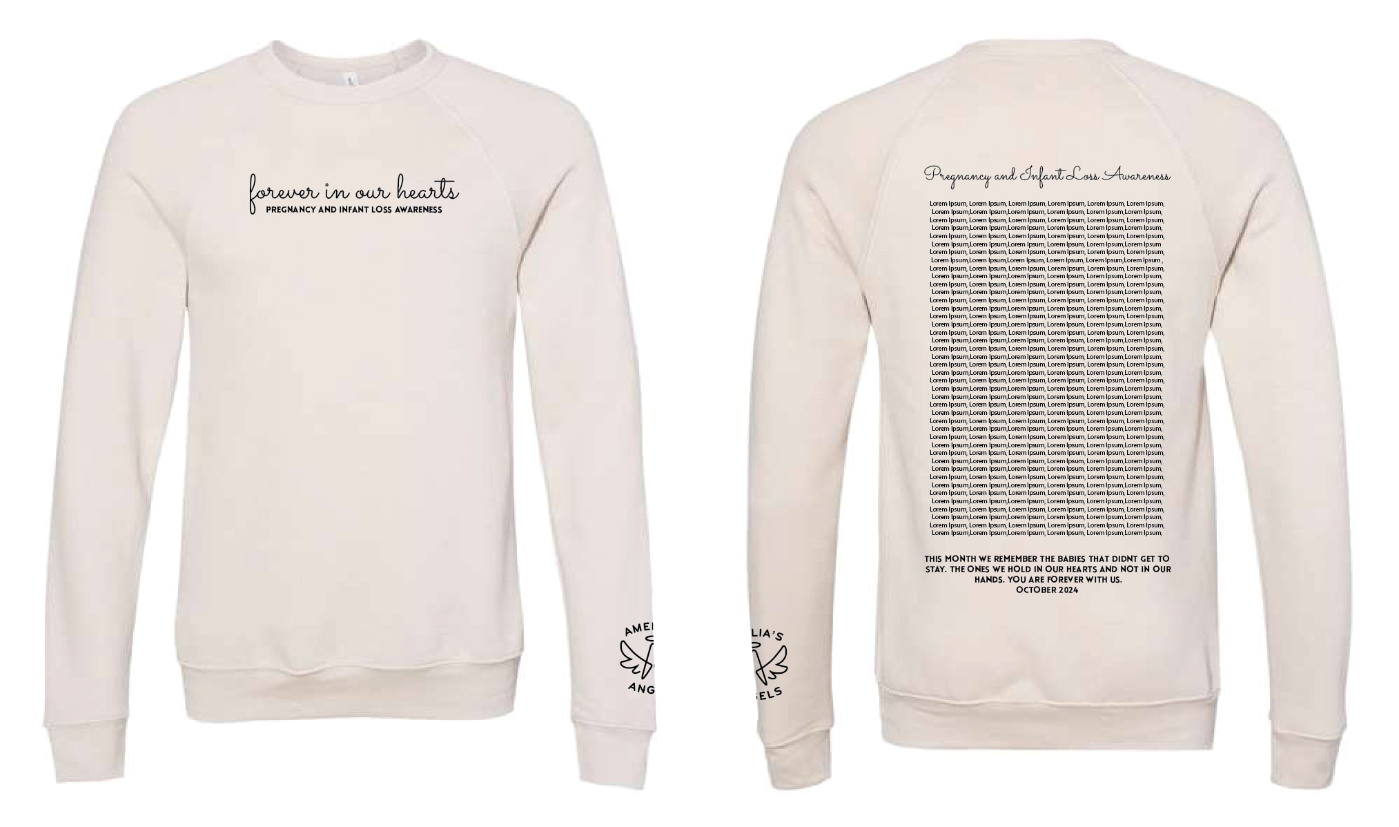 Amelia's "Forever in our hearts" Bella + Canvas Unisex Drop Shoulder Fleece