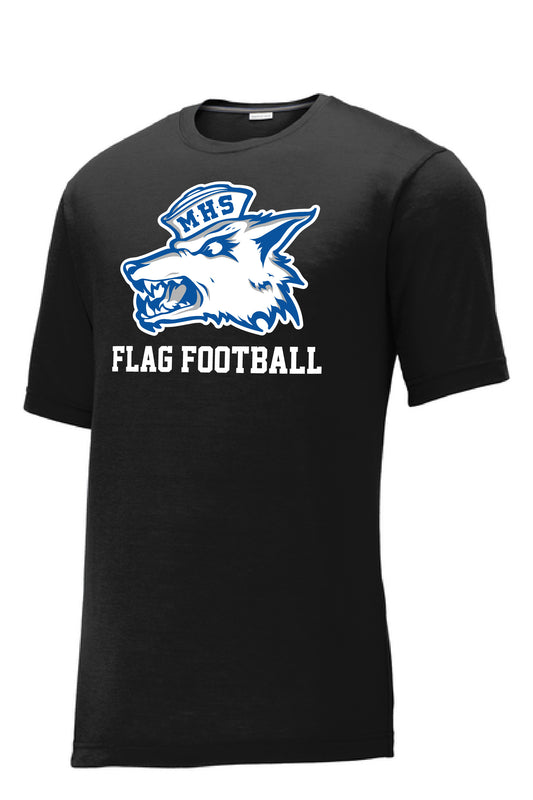 Madera Coyote Flag Football Black T-Shirt