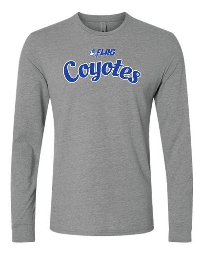 Coyotes Flag Football Dark Heather Grey Long Sleeve T-Shirt