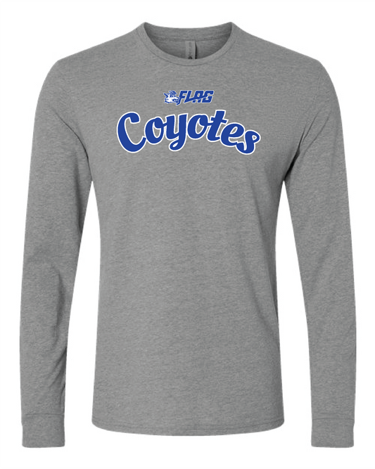 Coyotes Flag Football Dark Heather Grey Long Sleeve T-Shirt