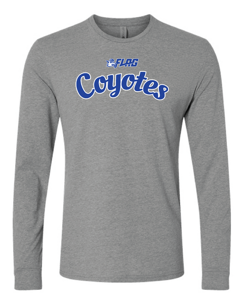 Coyotes Flag Football Dark Heather Grey Long Sleeve T-Shirt
