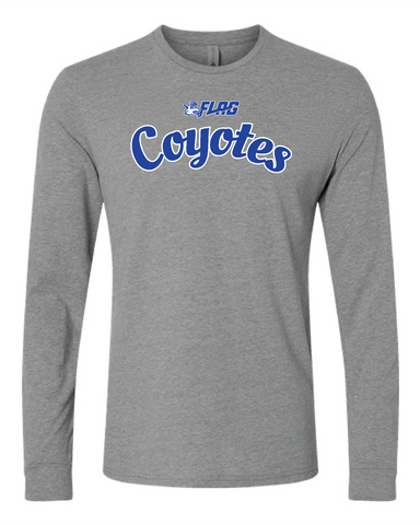 Coyotes Flag Football Dark Heather Grey Long Sleeve T-Shirt