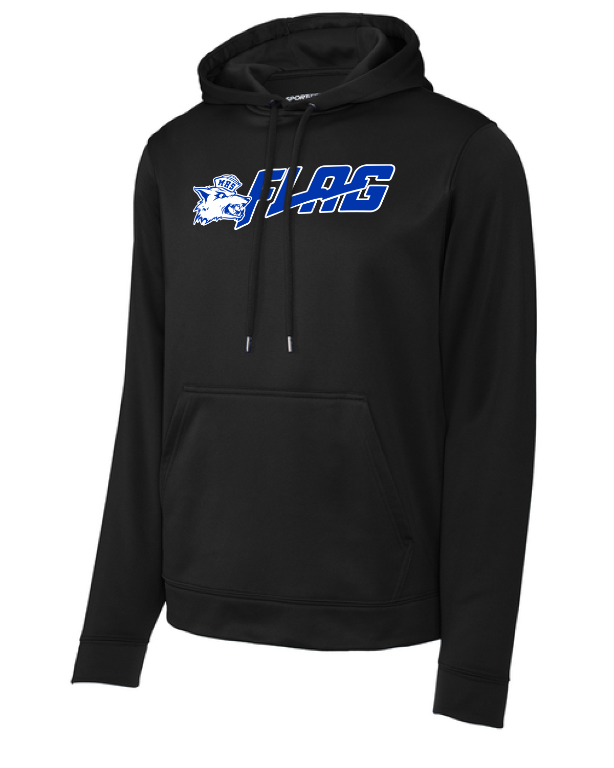 Madera High Flag Football Black Sport Wick Hooded Pullover