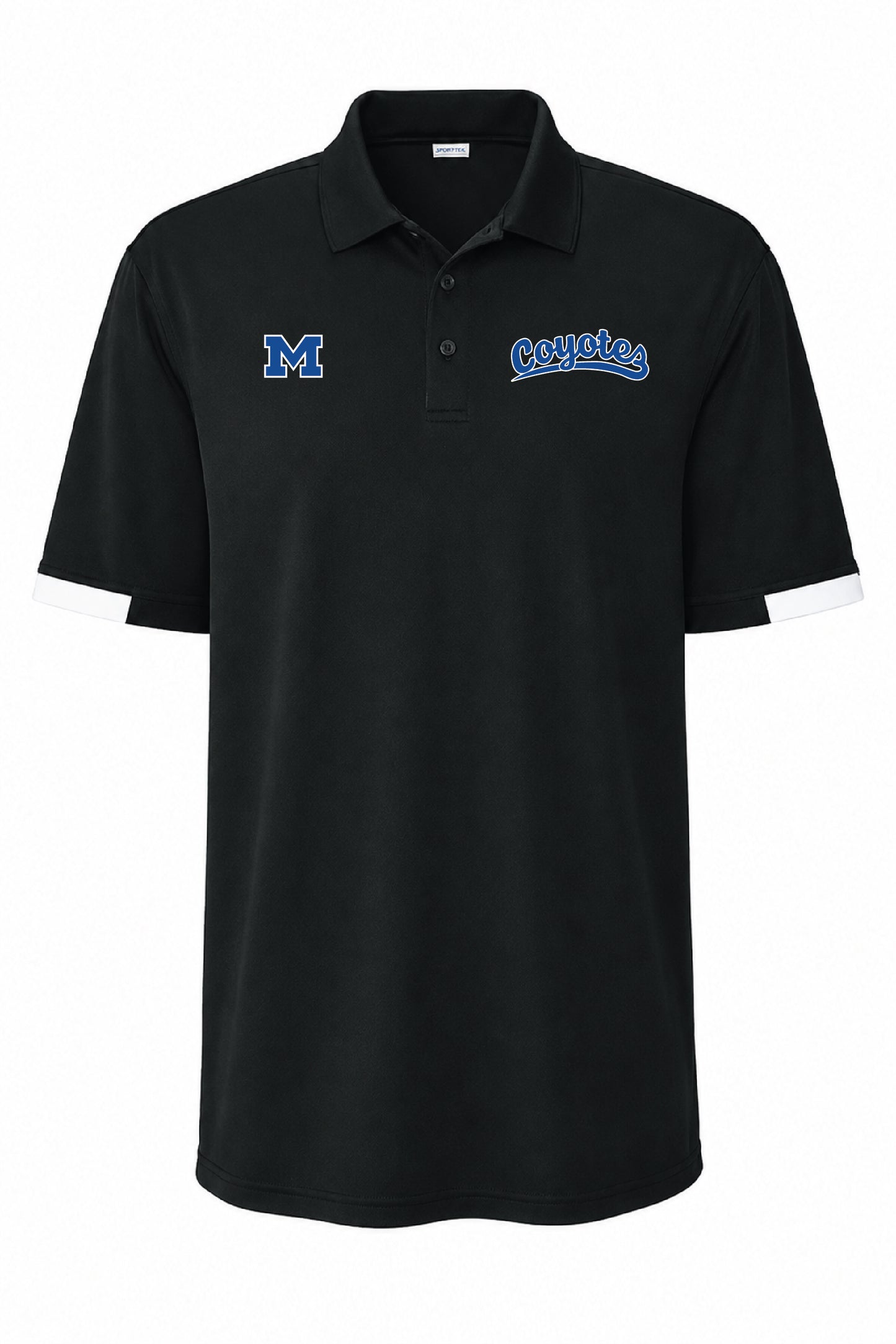 Coyotes Black Sport-Tek® Men's Club Colorblock Polo
