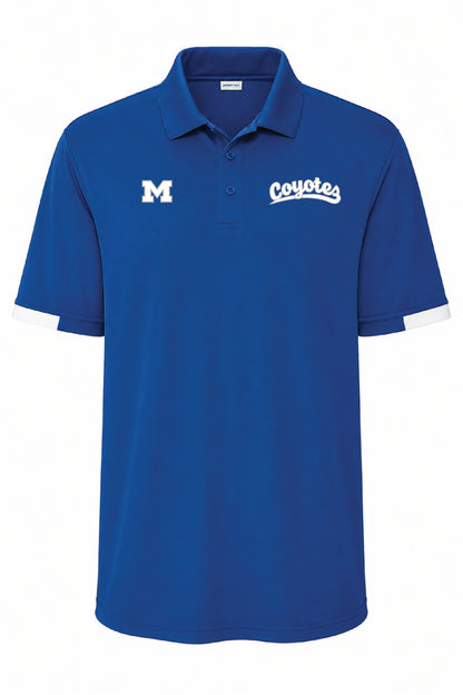 Coyotes Royal Sport-Tek® Men's Club Colorblock Polo