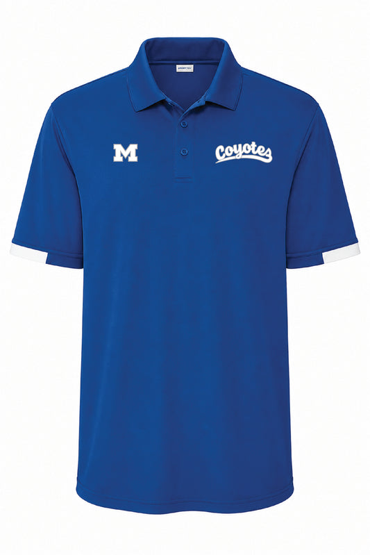 Coyotes Royal Sport-Tek® Men's Club Colorblock Polo