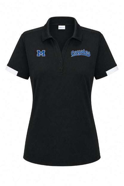 Coyotes Black Sport-Tek® Women’s Club Colorblock Polo