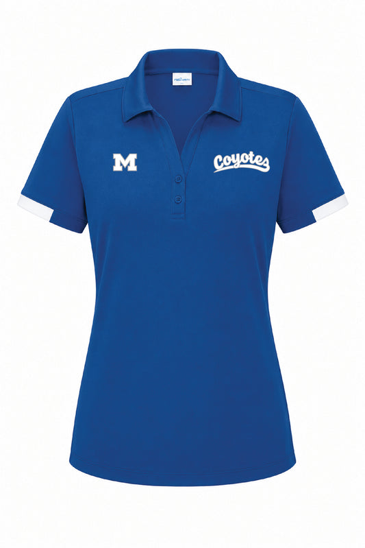 Coyotes Royal Sport-Tek® Women’s Club Colorblock Polo