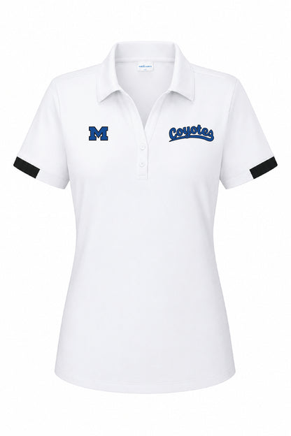 Coyotes White Sport-Tek® Women’s Club Colorblock Polo