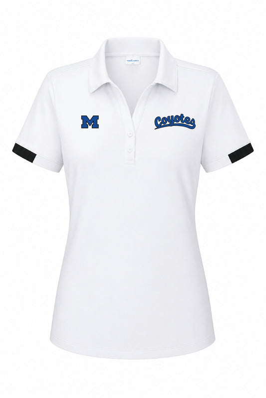 Coyotes White Sport-Tek® Women’s Club Colorblock Polo