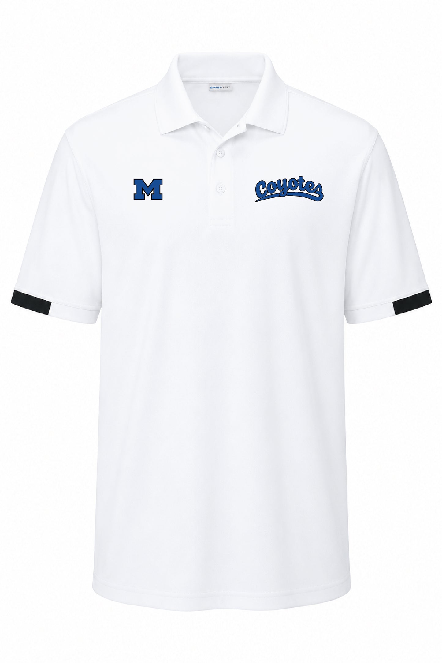 Coyotes White Sport-Tek® Men's Club Colorblock Polo