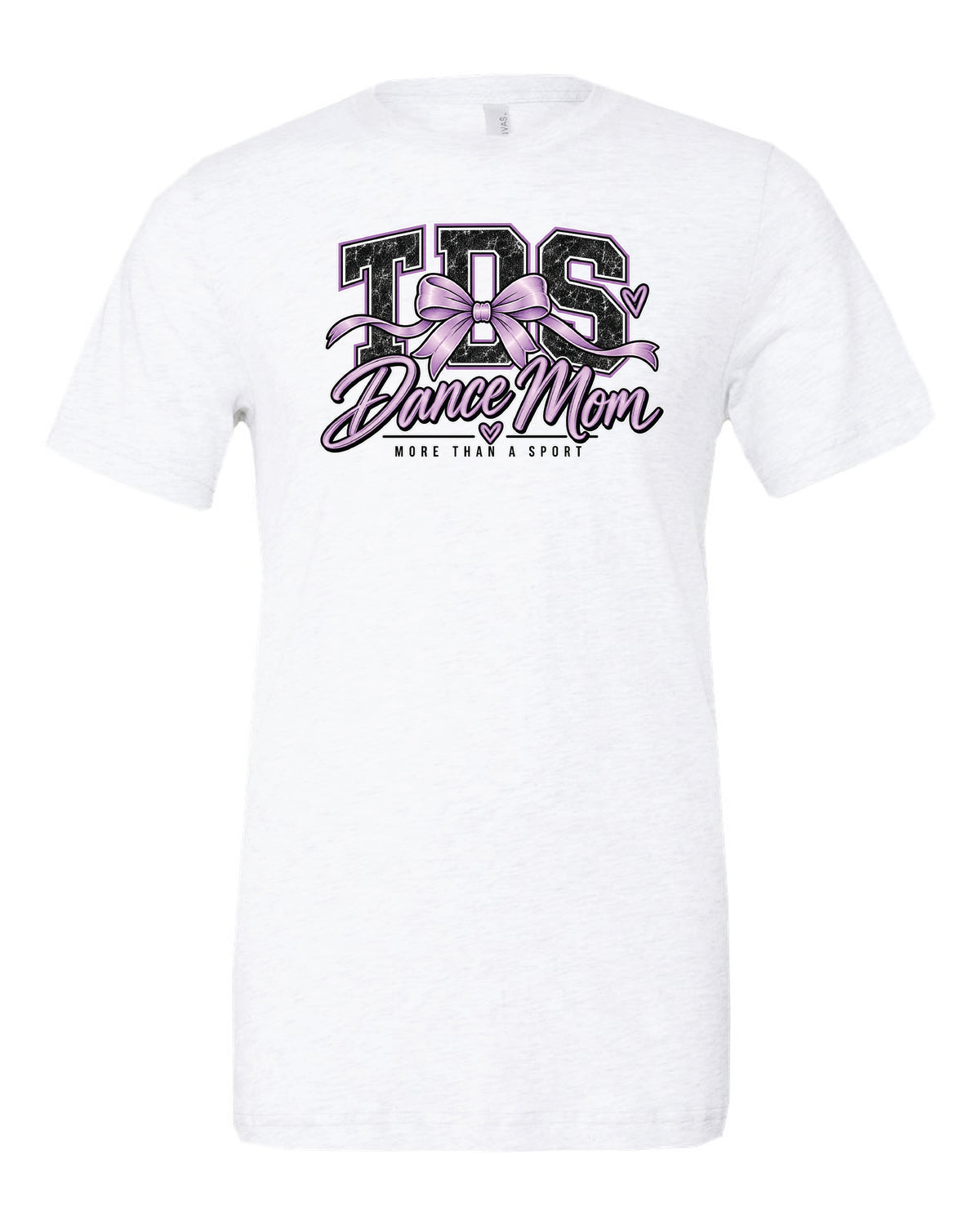 TDS Studio Dance Mom Bow Bella+Canvas Triblend White Tee