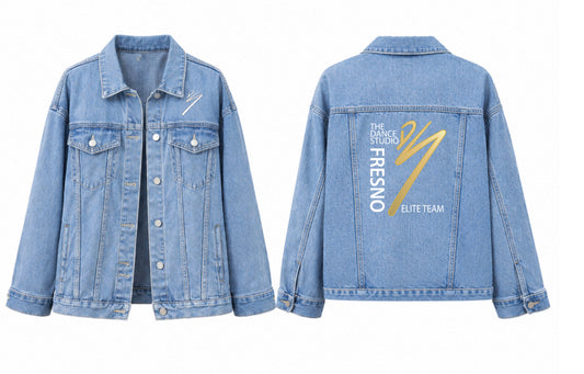TDS Parent Elite Team Customizable Women's Oversized Mid Long Denim Jacket (Full Embroidery Edition)