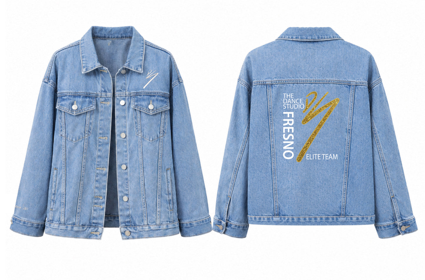 TDS Parent Elite Team Customizable Women's Oversized Mid Long Denim Jacket (Glitter Edition)