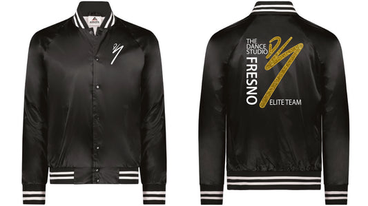DS Parent Elite Team Satin Baseball Jacket/Striped Trim (Gold Glitter Edition)