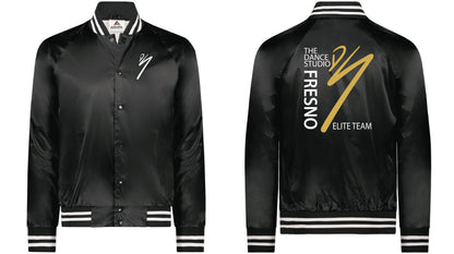 DS Parent Elite Team Satin Baseball Jacket/Striped Trim (Full Embroidery Edition)