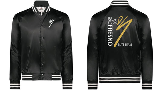DS Parent Elite Team Satin Baseball Jacket/Striped Trim (Full Embroidery Edition)