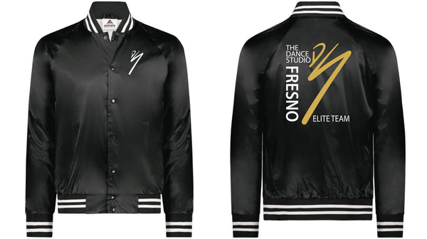 DS Parent Elite Team Satin Baseball Jacket/Striped Trim (Full Embroidery Edition)